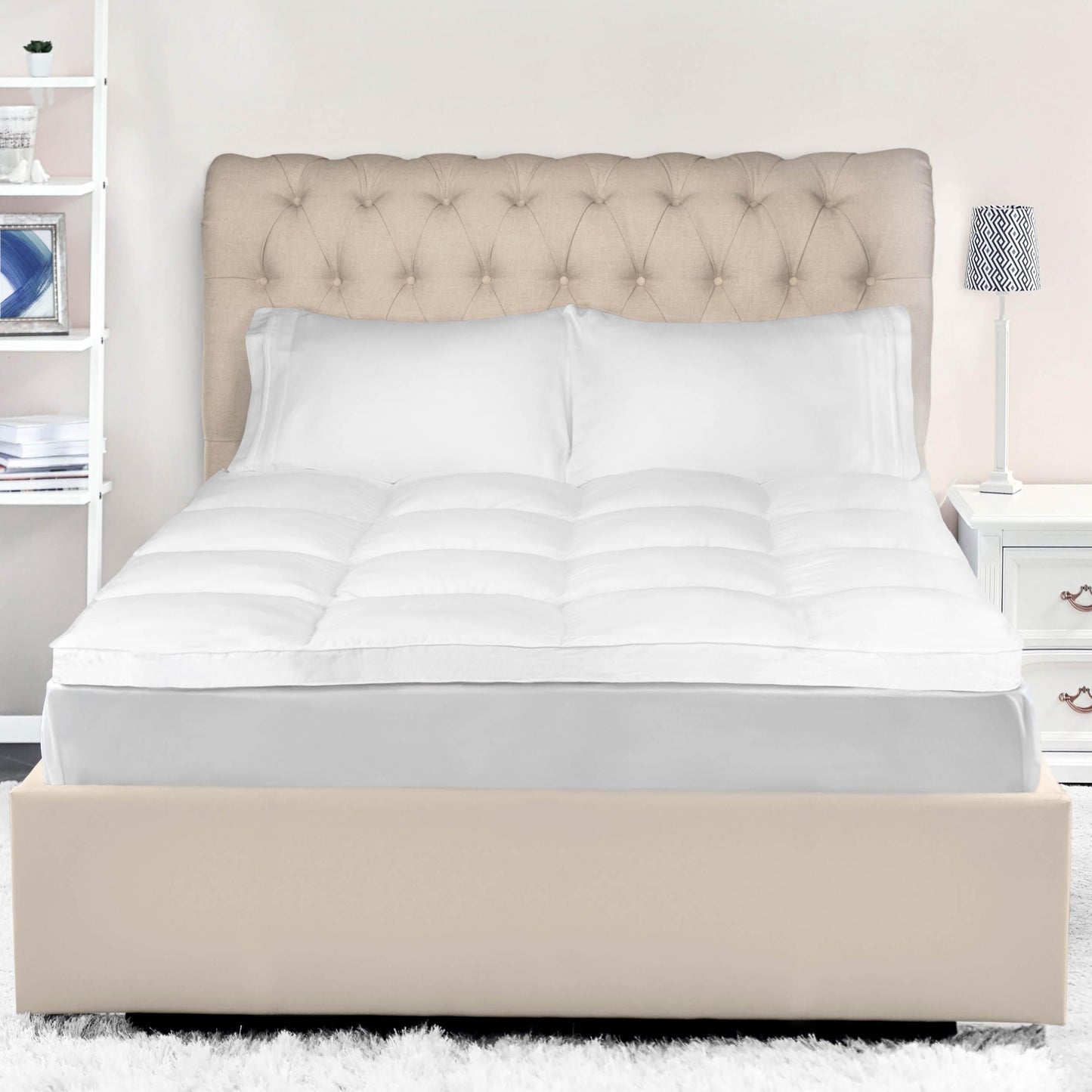 Brushed Microfiber Down Alternative Mattress Topper 2 Inch White