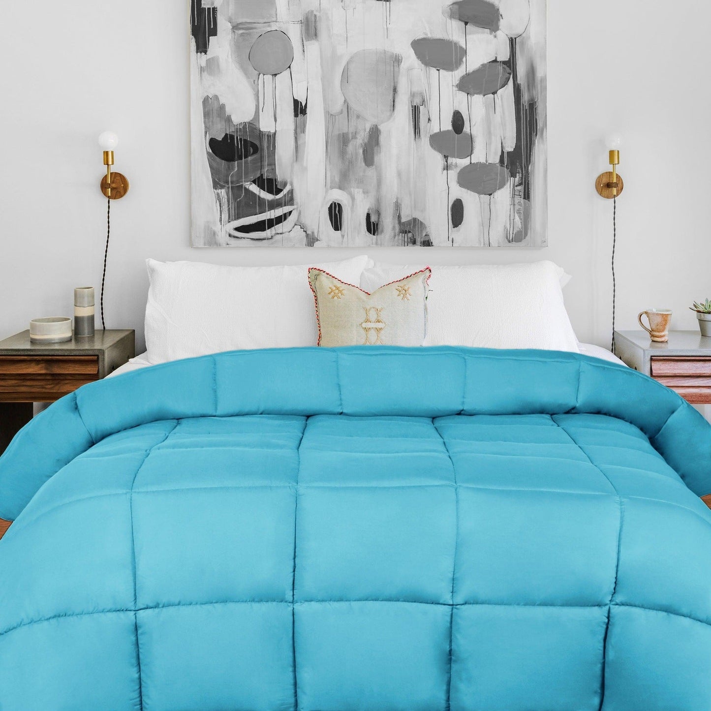 Brushed Microfiber Down Alternative Medium Weight Solid Comforter