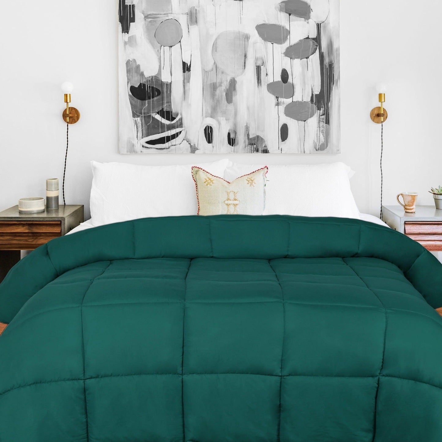 Brushed Microfiber Down Alternative Medium Weight Solid Comforter