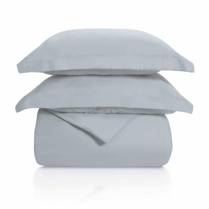  Superior Wrinkle Resistant Cotton Duvet Cover Set - Light Blue