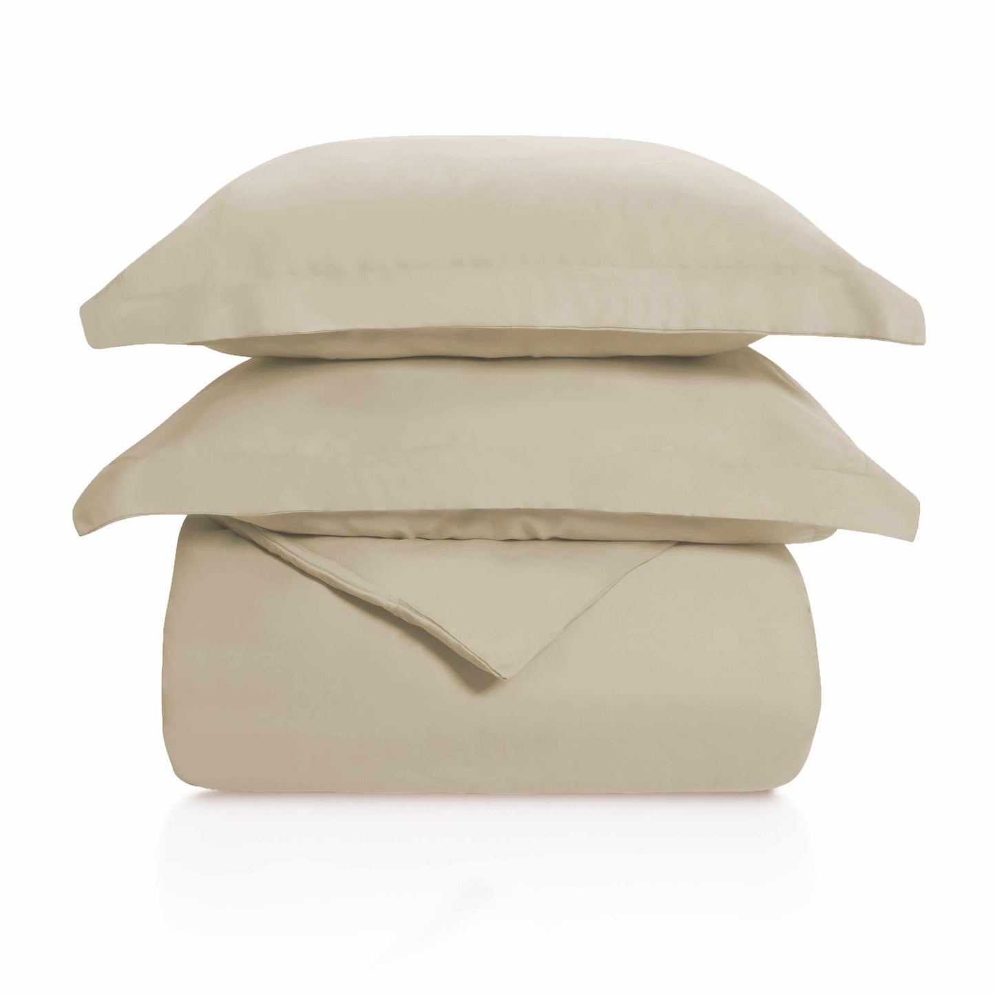  Superior Wrinkle Resistant Cotton Duvet Cover Set - Tan