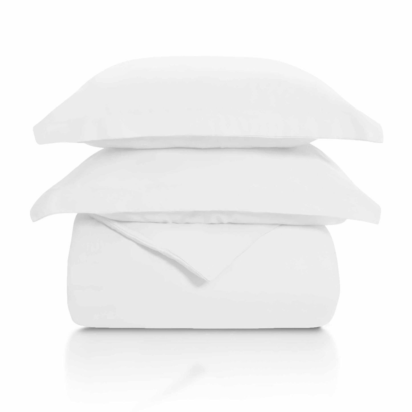  Superior Wrinkle Resistant Cotton Duvet Cover Set - White