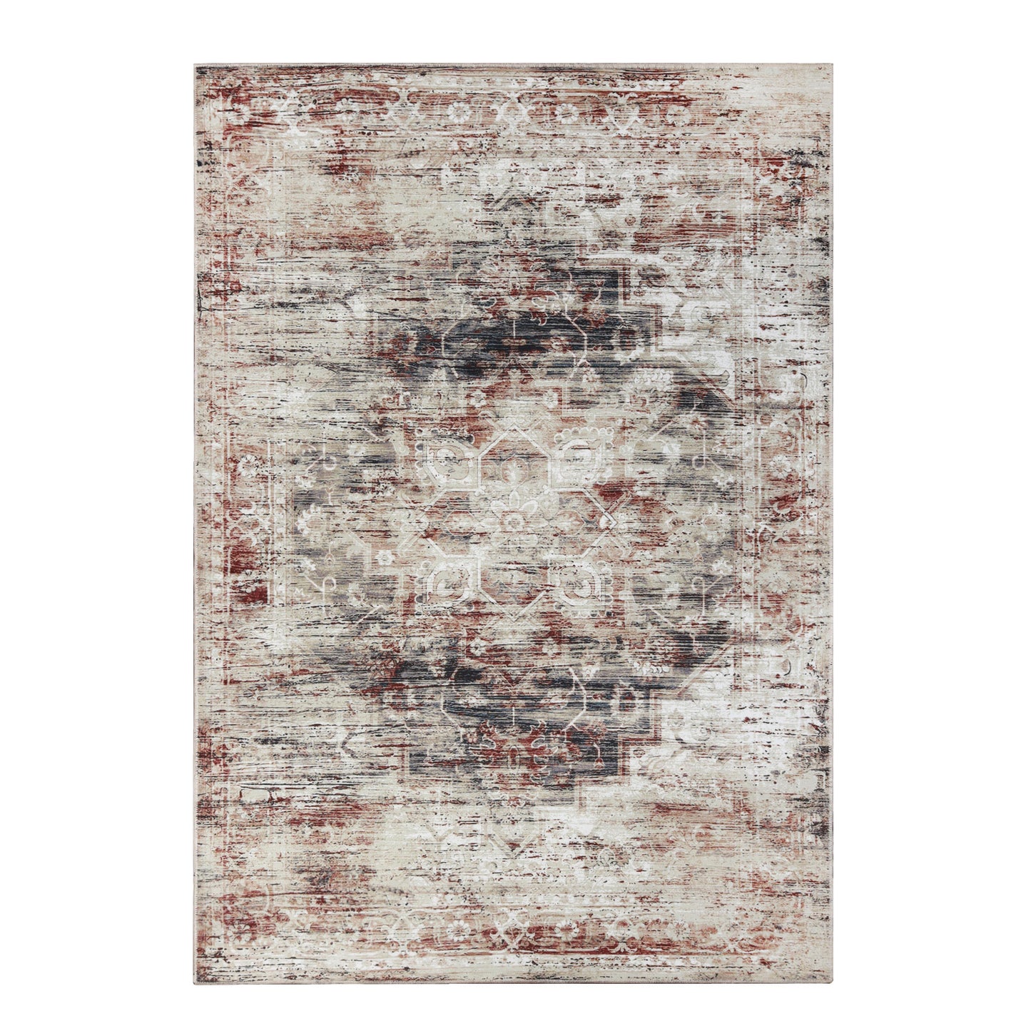 Canary Vintage Medallion Machine Washable Indoor Area Rug or Runner