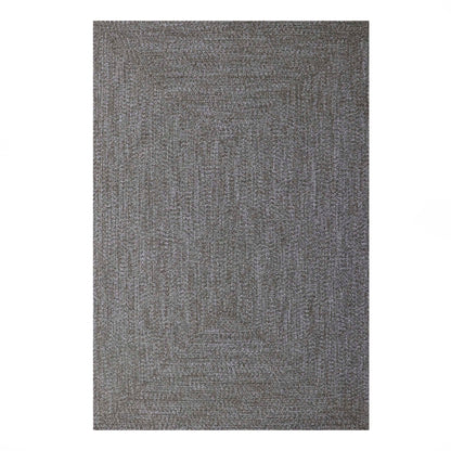 Multi Toned Braided Area Rug Bohemian Indoor Outdoor Rugs - Canvas-White