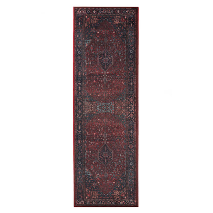 Cardinal Floral Medallion Machine Washable Indoor Area Rug or Runner