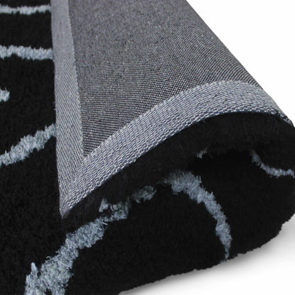 Superior Carleton Modern Handwoven Shag Area Rug - Black/Silver
