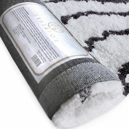 Superior Carleton Modern Handwoven Shag Area Rug - White/Grey