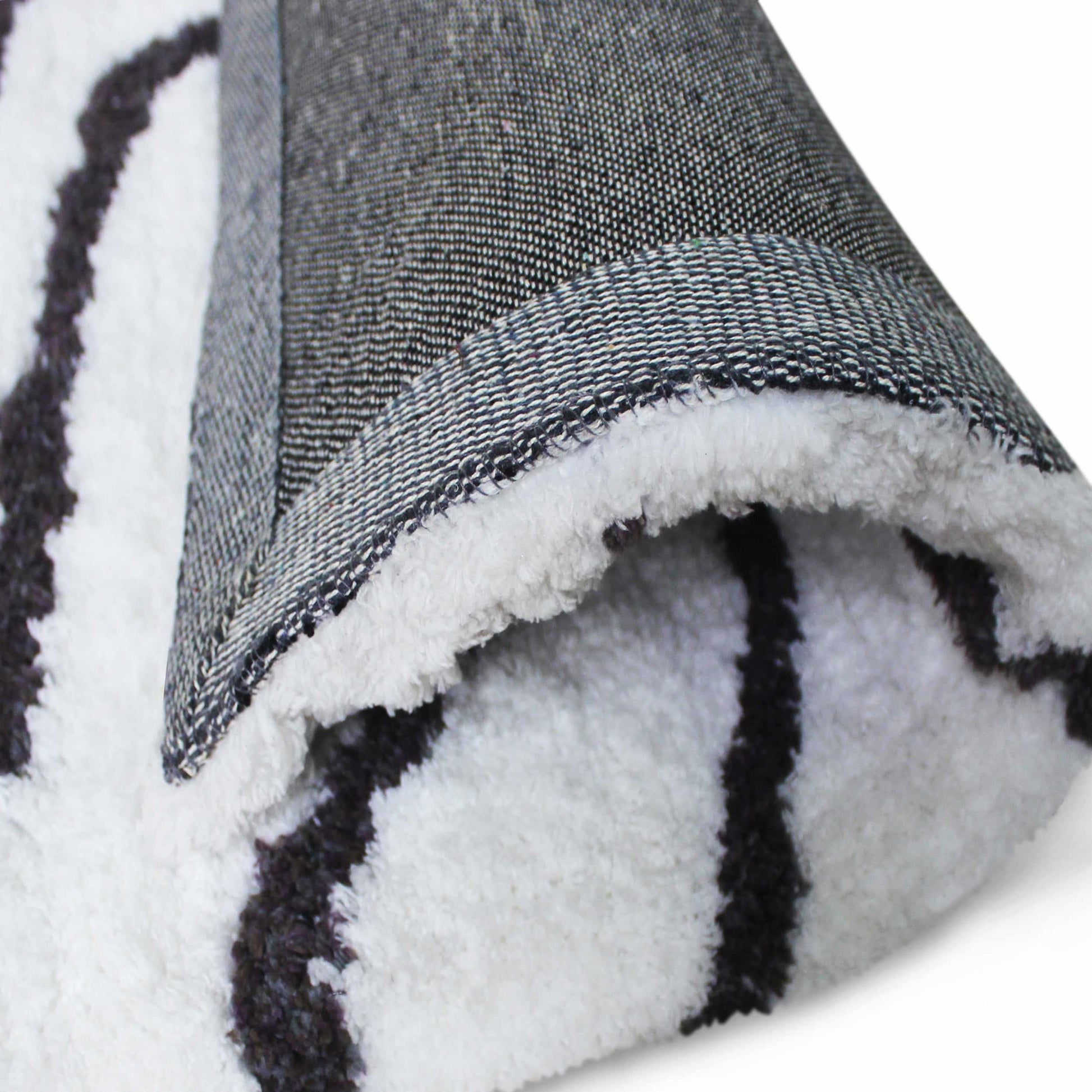 Superior Carleton Modern Handwoven Shag Area Rug - White/Grey