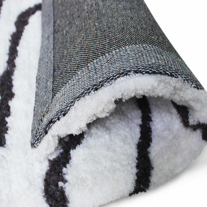 Superior Carleton Modern Handwoven Shag Area Rug - White/Grey