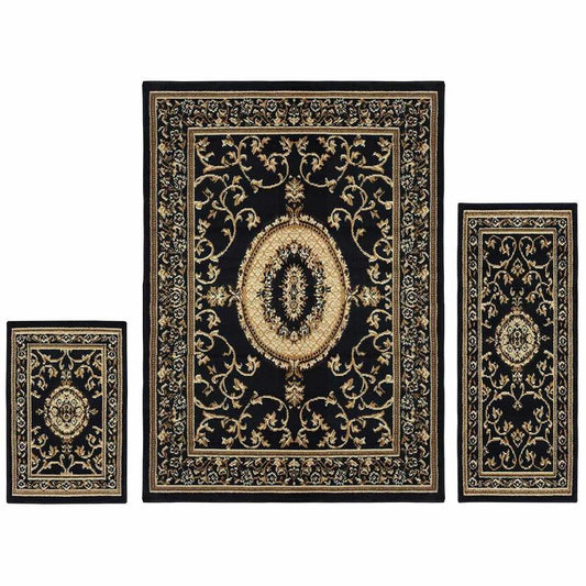 Clementina Traditional Medallion 3-Piece Area Rug Set
