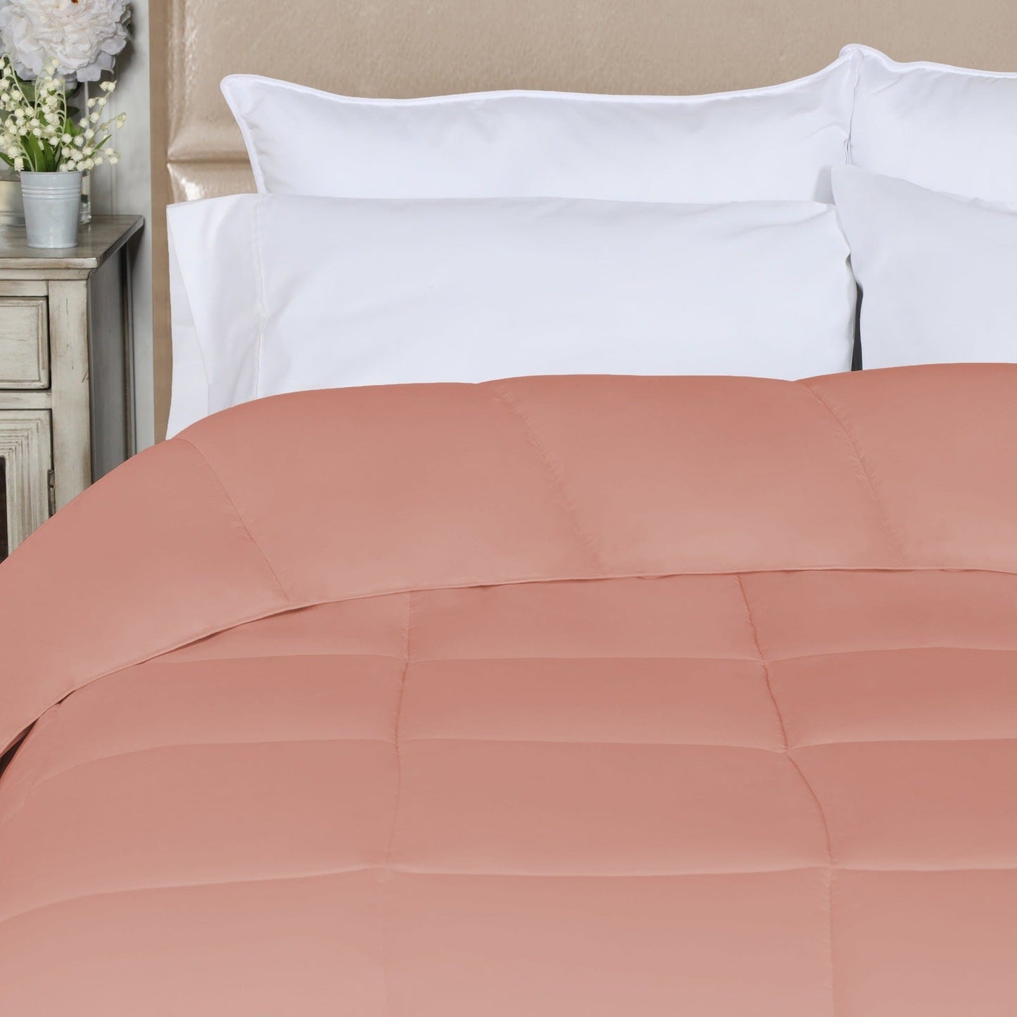 Superior Solid All Season Down Alternative Microfiber Comforter - Blush