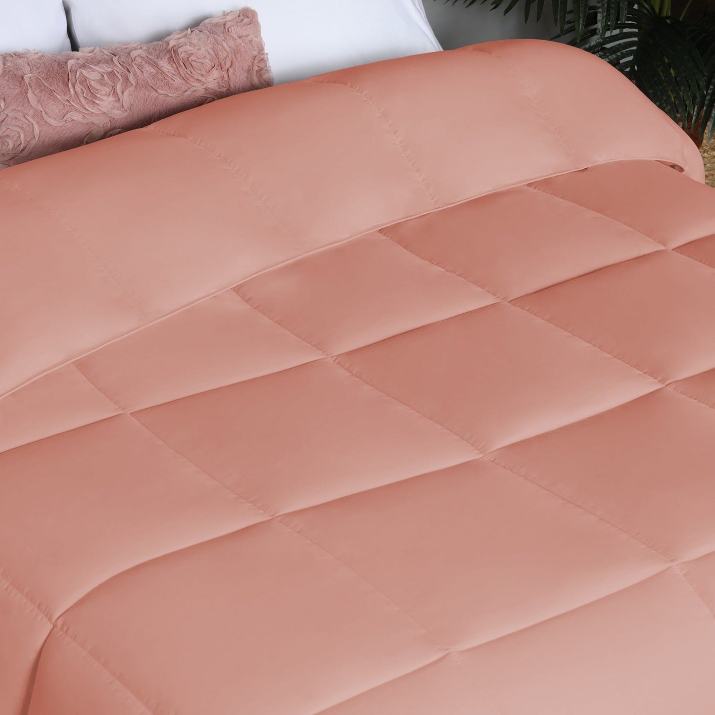 Superior Solid All Season Down Alternative Microfiber Comforter - Blush