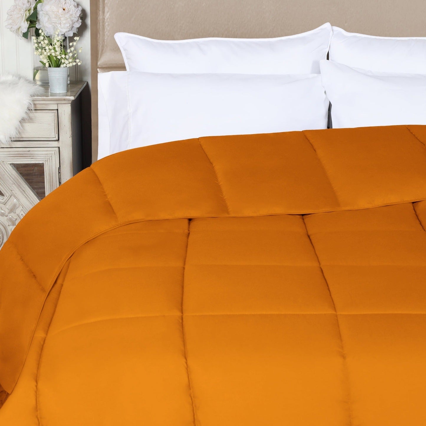 Superior Solid All Season Down Alternative Microfiber Comforter - Dusty Orange