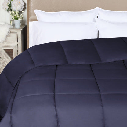 Superior Solid All Season Down Alternative Microfiber Comforter - Navy Blue