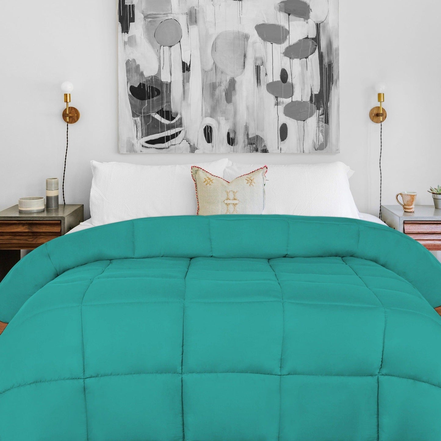 Superior Solid All Season Down Alternative Microfiber Comforter - Turquoise