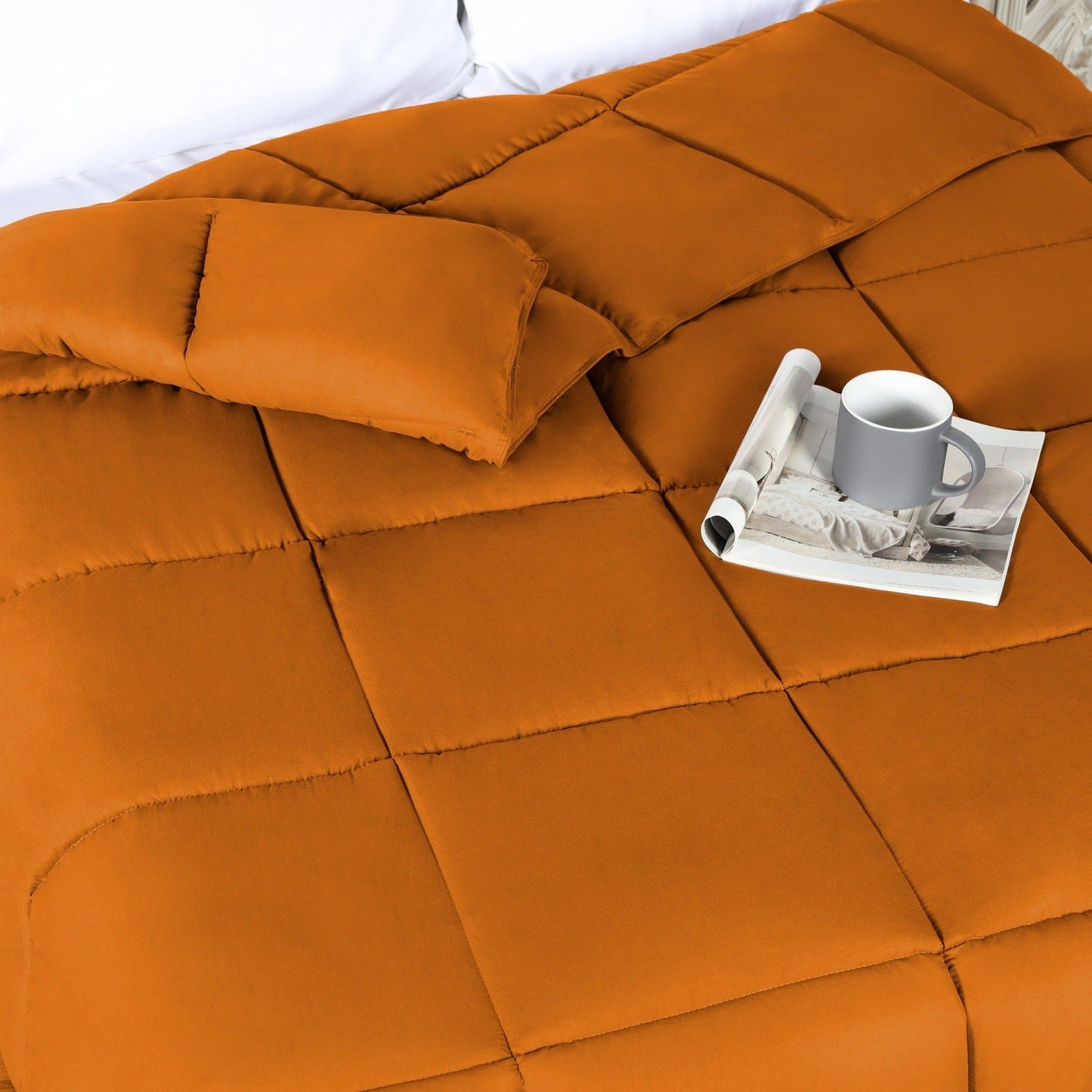 Superior Solid All Season Down Alternative Microfiber Comforter - Dusty Orange