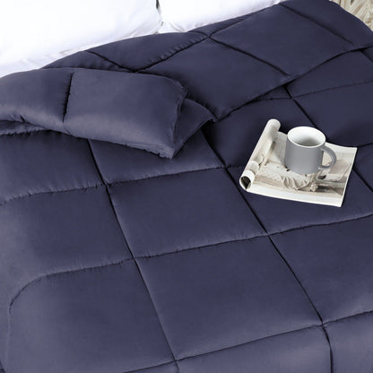 Superior Solid All Season Down Alternative Microfiber Comforter - Navy Blue