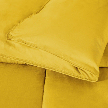  Superior Solid All Season Down Alternative Microfiber Comforter - Yellow