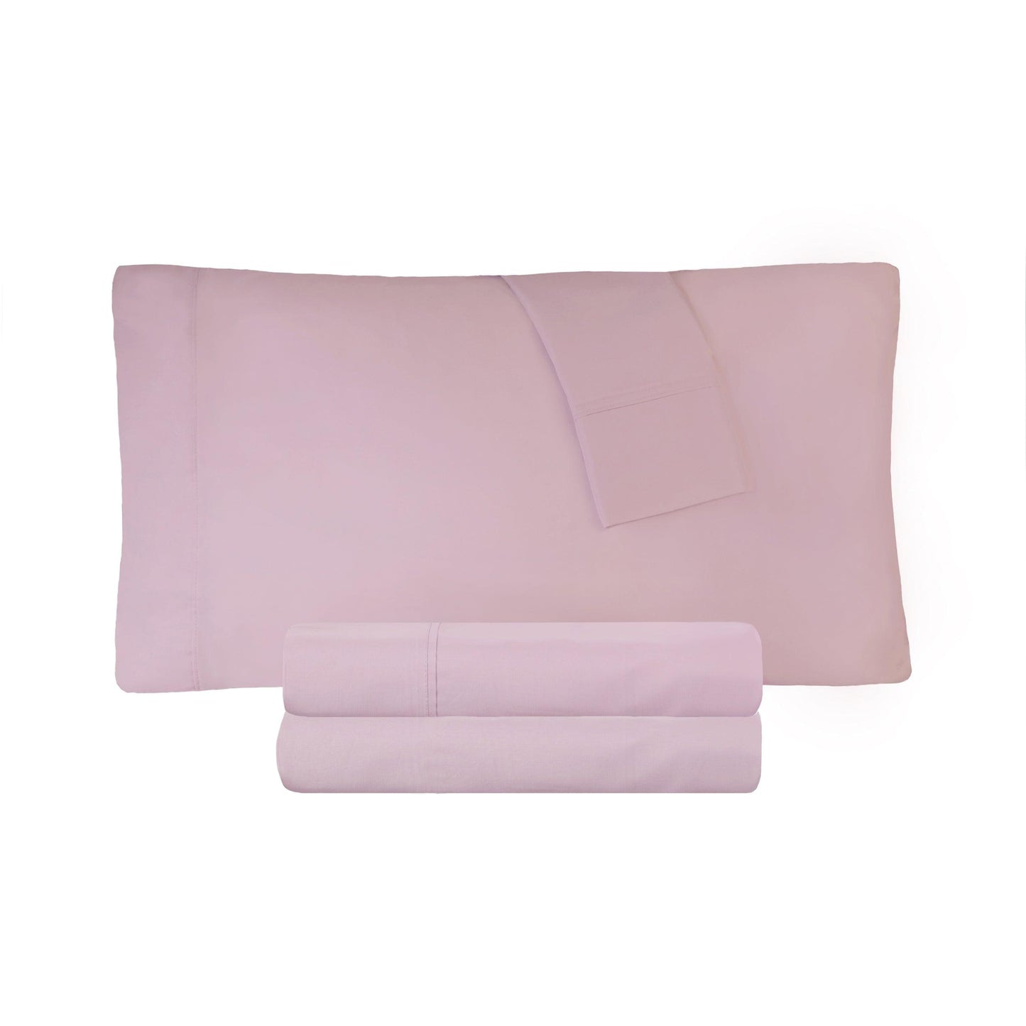 Cotton Percale Super Absorbent Solid 2 Piece Pillowcase Set