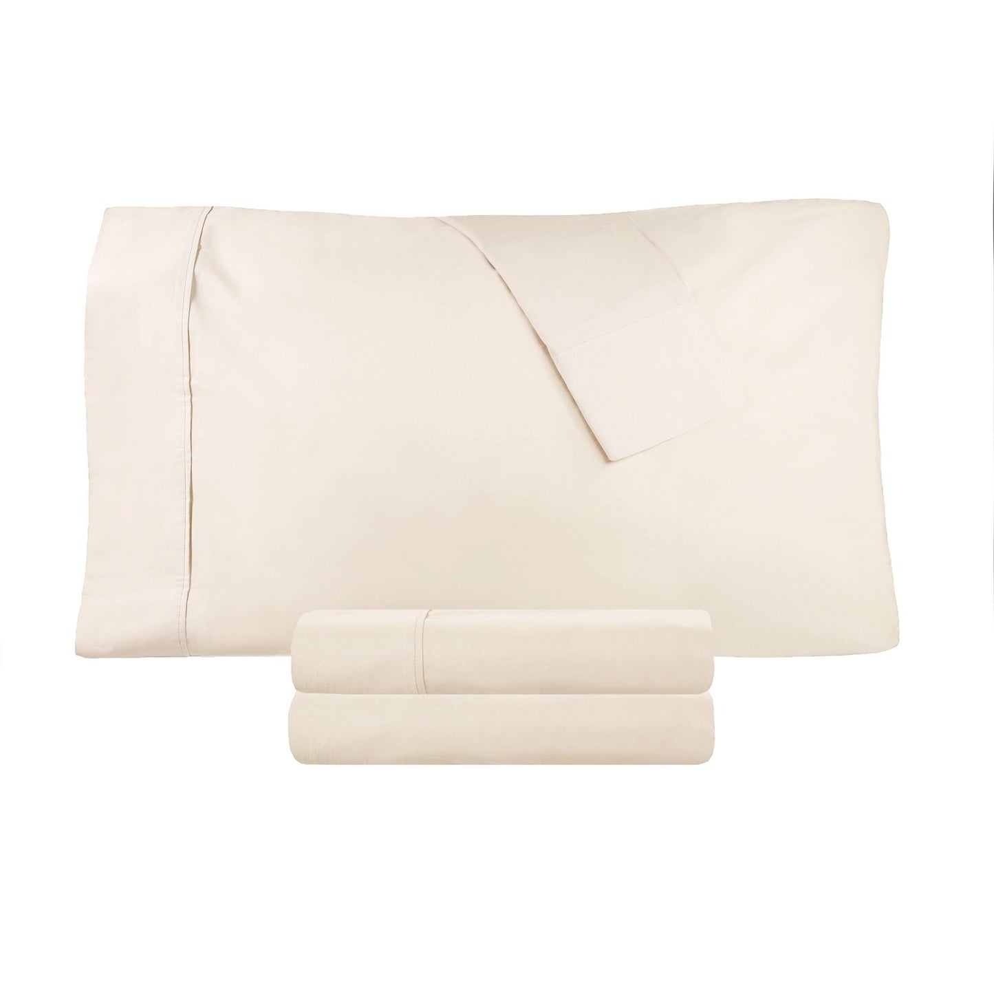 Cotton Percale Super Absorbent Solid 2 Piece Pillowcase Set
