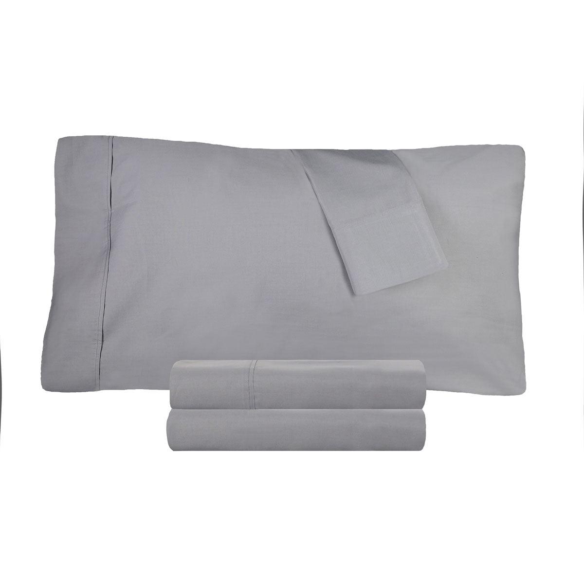 Cotton Percale Super Absorbent Solid 2 Piece Pillowcase Set