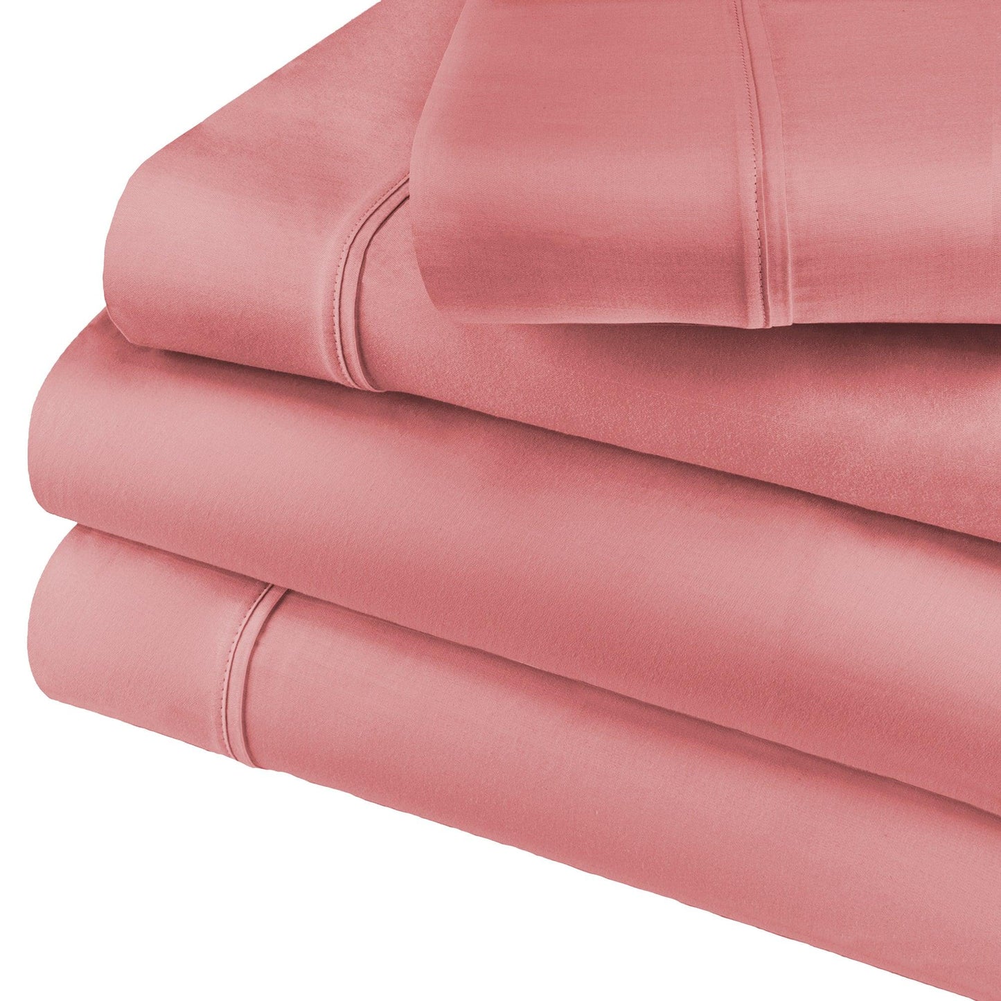 Superior Solid Count Cotton Blend Deep Pocket Sheet Set - Blush