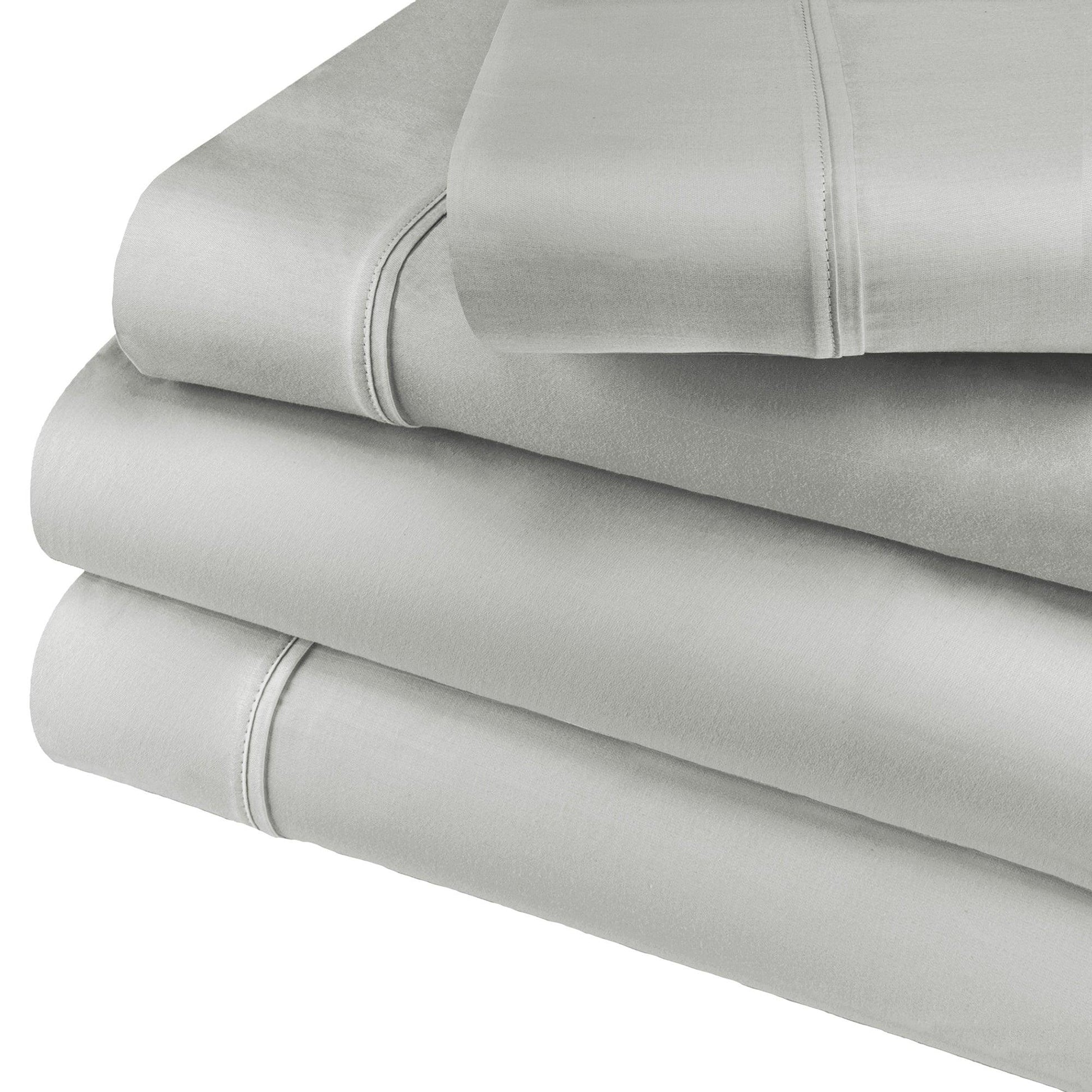 Superior Solid Count Cotton Blend Deep Pocket Sheet Set - Platinum