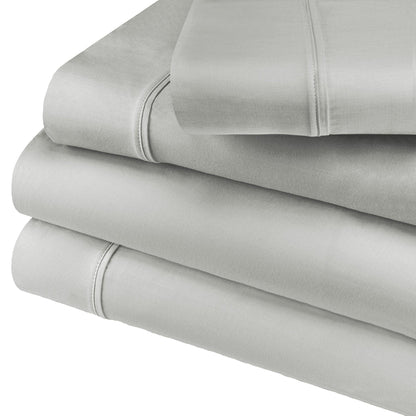 Superior Solid Count Cotton Blend Deep Pocket Sheet Set - Platinum