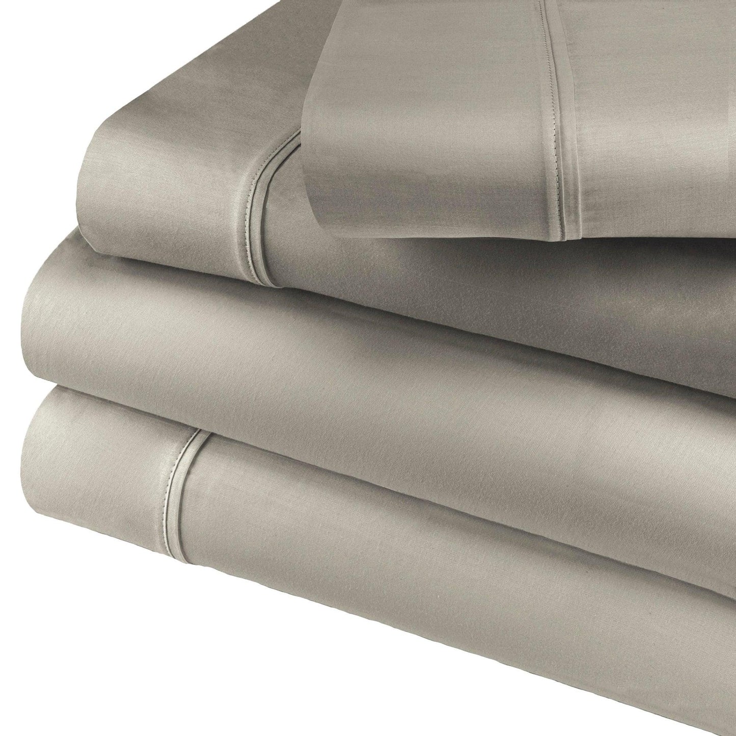 Superior Solid Count Cotton Blend Deep Pocket Sheet Set - Stone