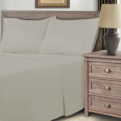  Superior Solid Count Cotton Blend Deep Pocket Sheet Set - Stone