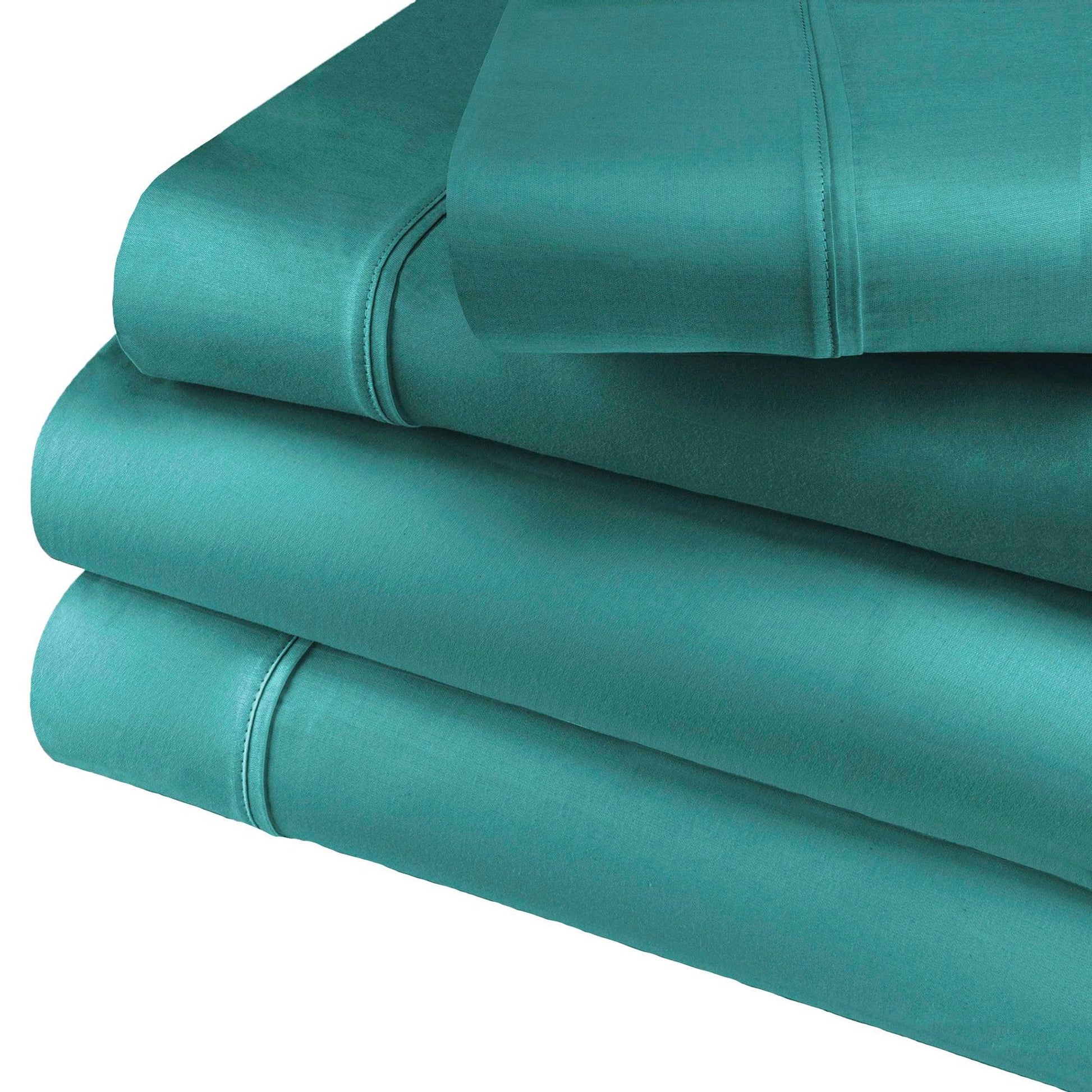 Superior Solid Count Cotton Blend Deep Pocket Sheet Set - Teal