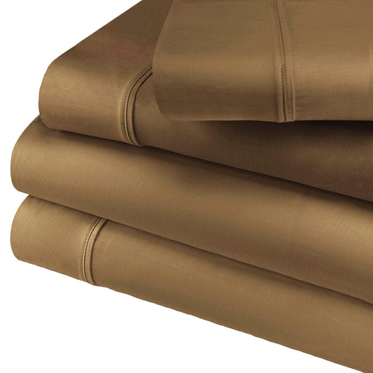 Superior Solid Count Cotton Blend Deep Pocket Sheet Set - Taupe