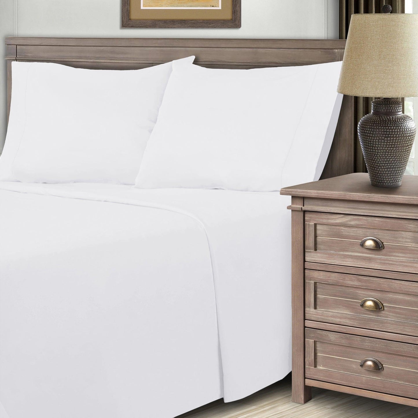  Superior Solid Count Cotton Blend Deep Pocket Sheet Set - White