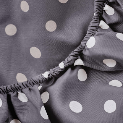 600 Thread Count Cotton Blend Polka Dot Luxury Deep Pocket Retro Bed Sheet Set - Grey