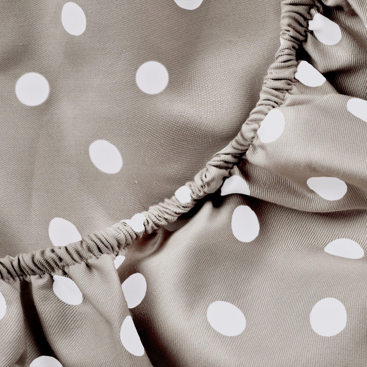 600 Thread Count Cotton Blend Polka Dot Luxury Deep Pocket Retro Bed Sheet Set - Light Grey