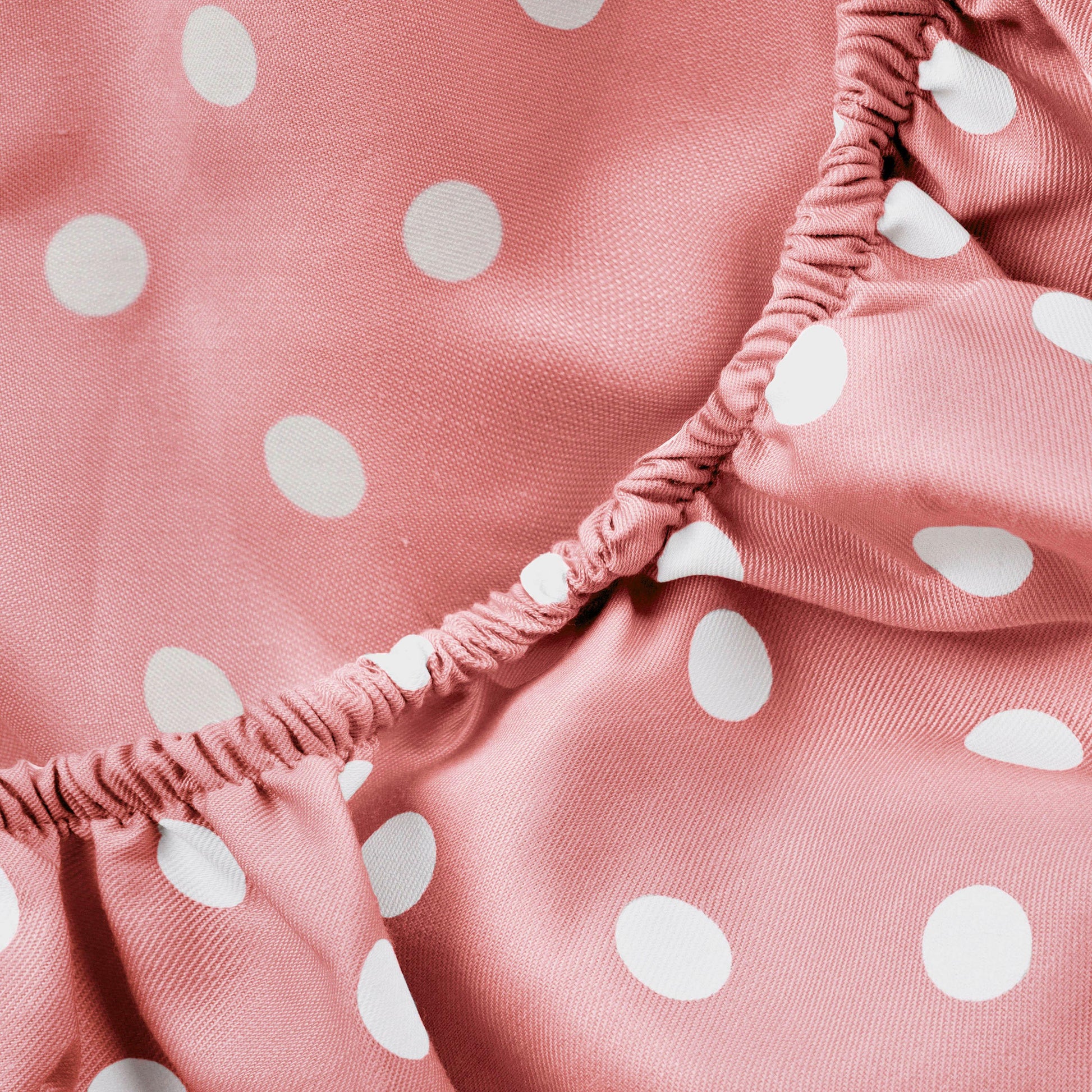 600 Thread Count Cotton Blend Polka Dot Luxury Deep Pocket Retro Bed Sheet Set - Pink