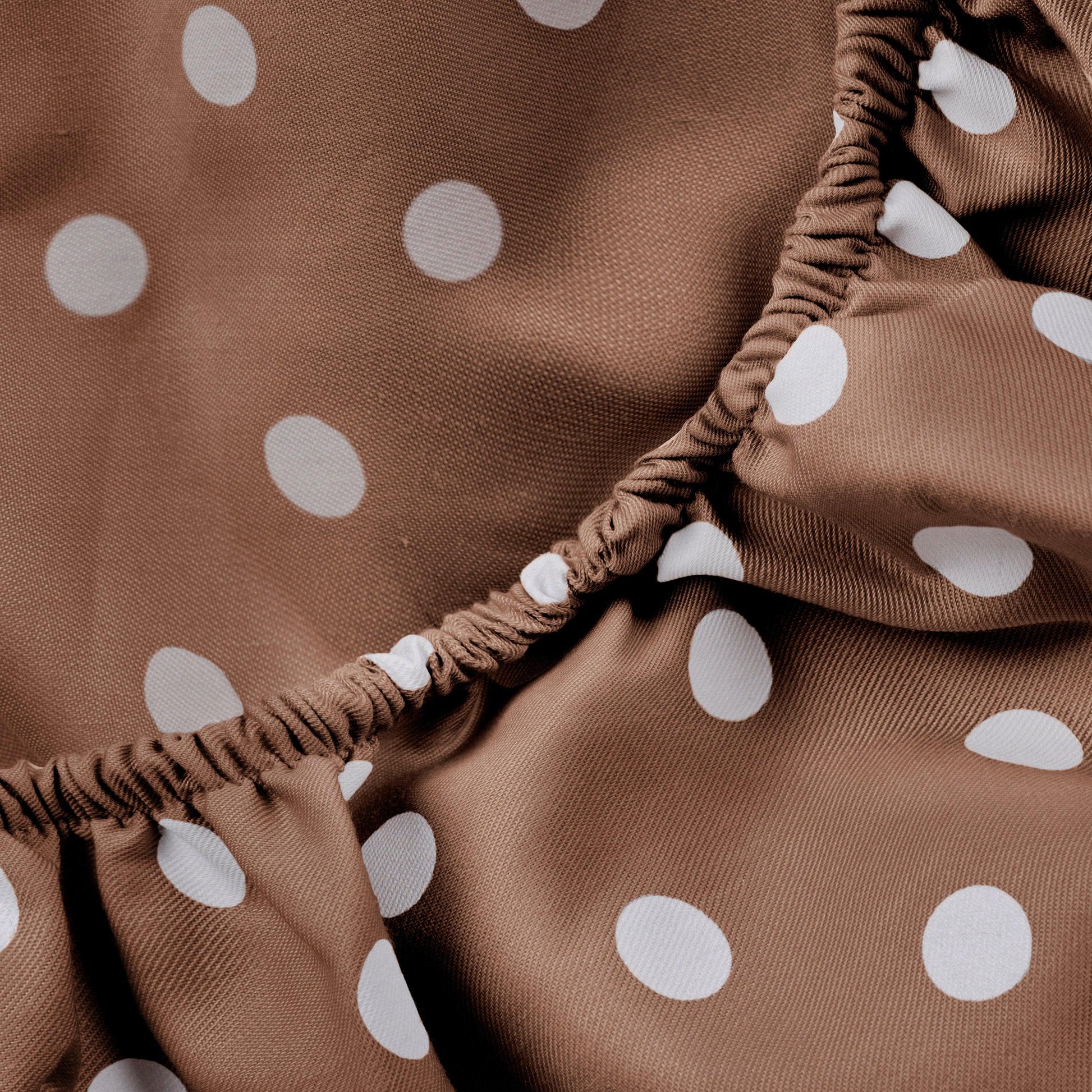 600 Thread Count Cotton Blend Polka Dot Luxury Deep Pocket Retro Bed Sheet Set - Taupe