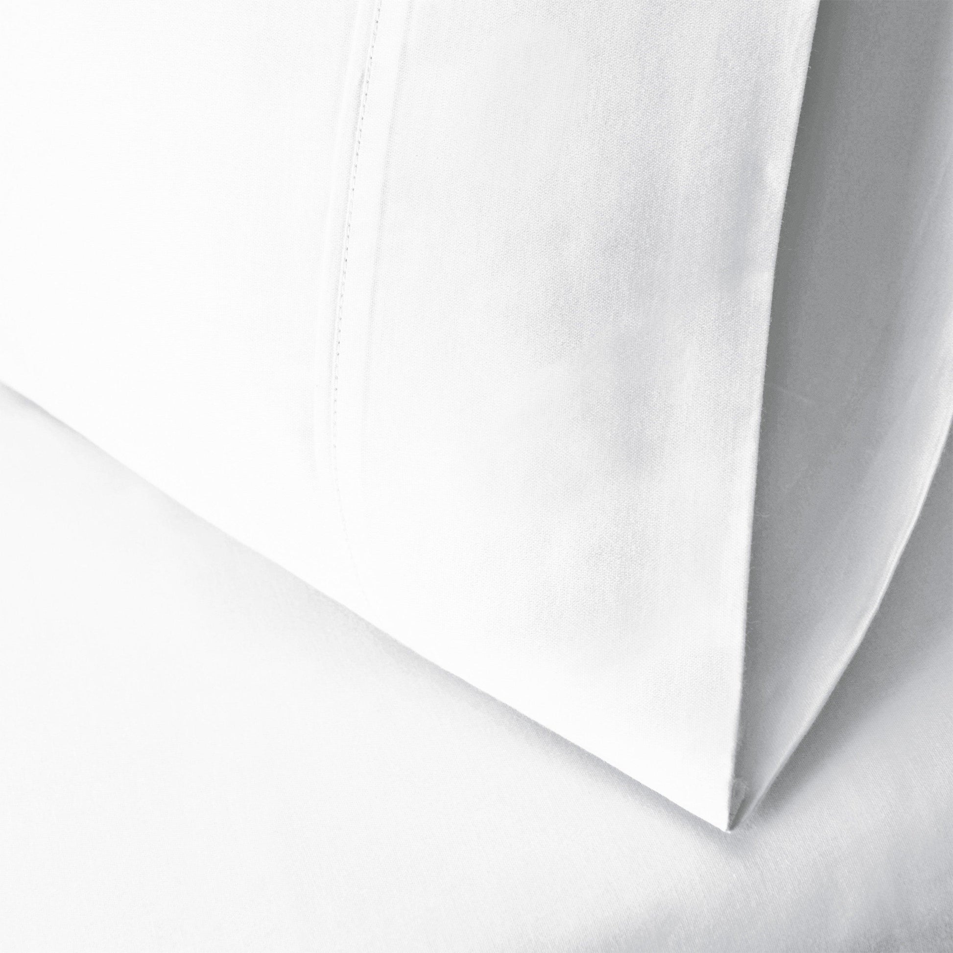  Superior Solid Cotton Blend Pillowcase Set - White