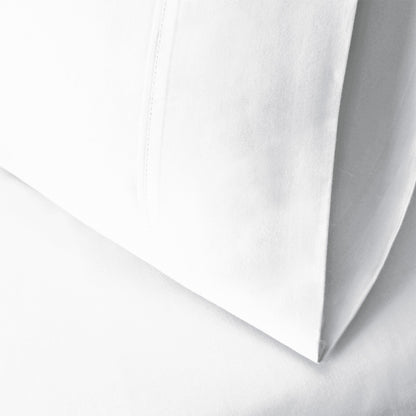  Superior Solid Cotton Blend Pillowcase Set - White