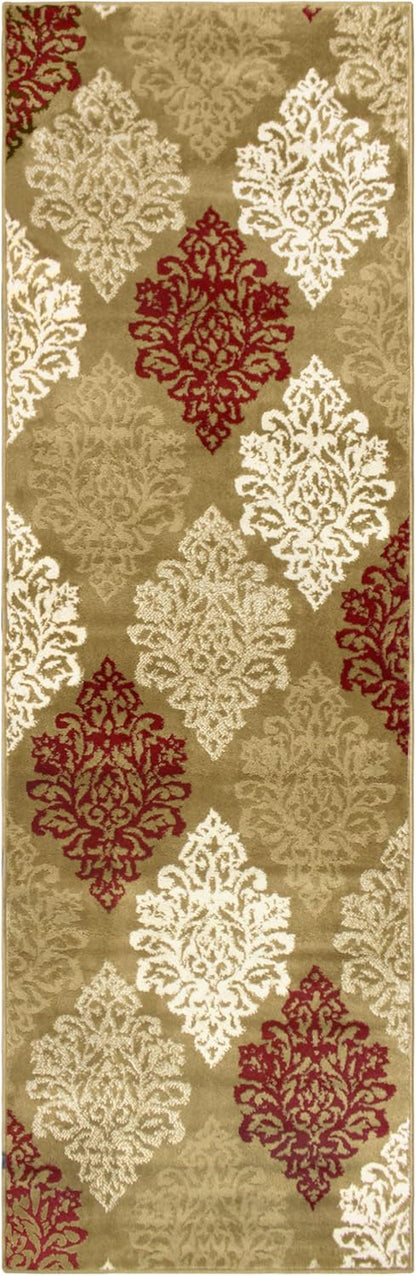 Danvers Floral Medallion Damask Indoor Area Rug