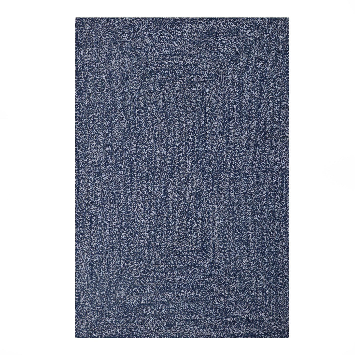 Multi Toned Braided Area Rug Bohemian Indoor Outdoor Rugs - DenimBlue-White