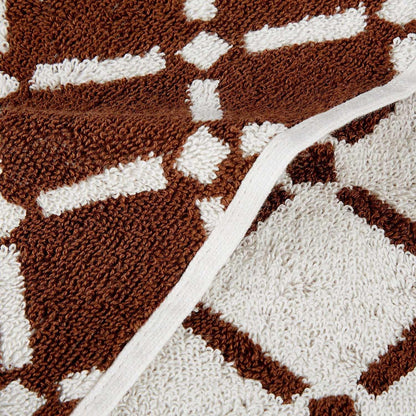 Reversible Diamond Cotton 2-Piece Bath Towel Set - Choco/Cream