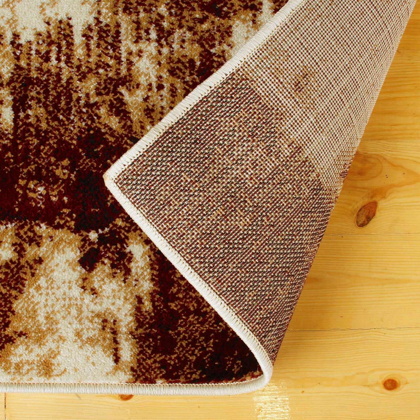 Distressed Abstract Geometric Industrial Area Rug