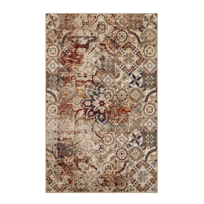 Distressed Floral Medallion Indoor Rug or Runner Rug
