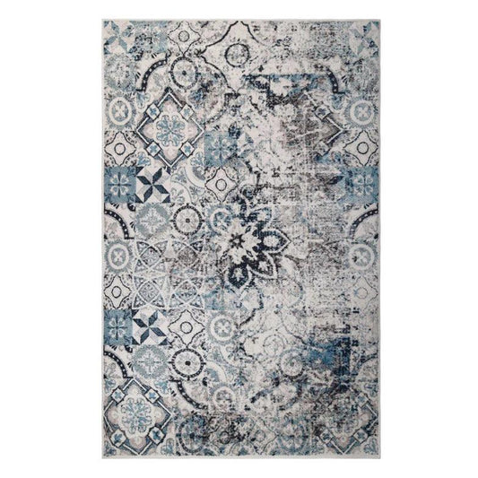 Distressed Floral Medallion Indoor Rug or Runner Rug