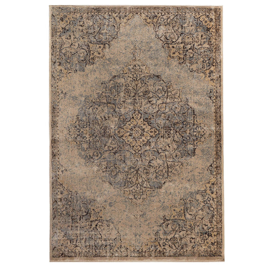 Distressed Traditional Medallion Damask Area Rug Or Runner Or Door Mat