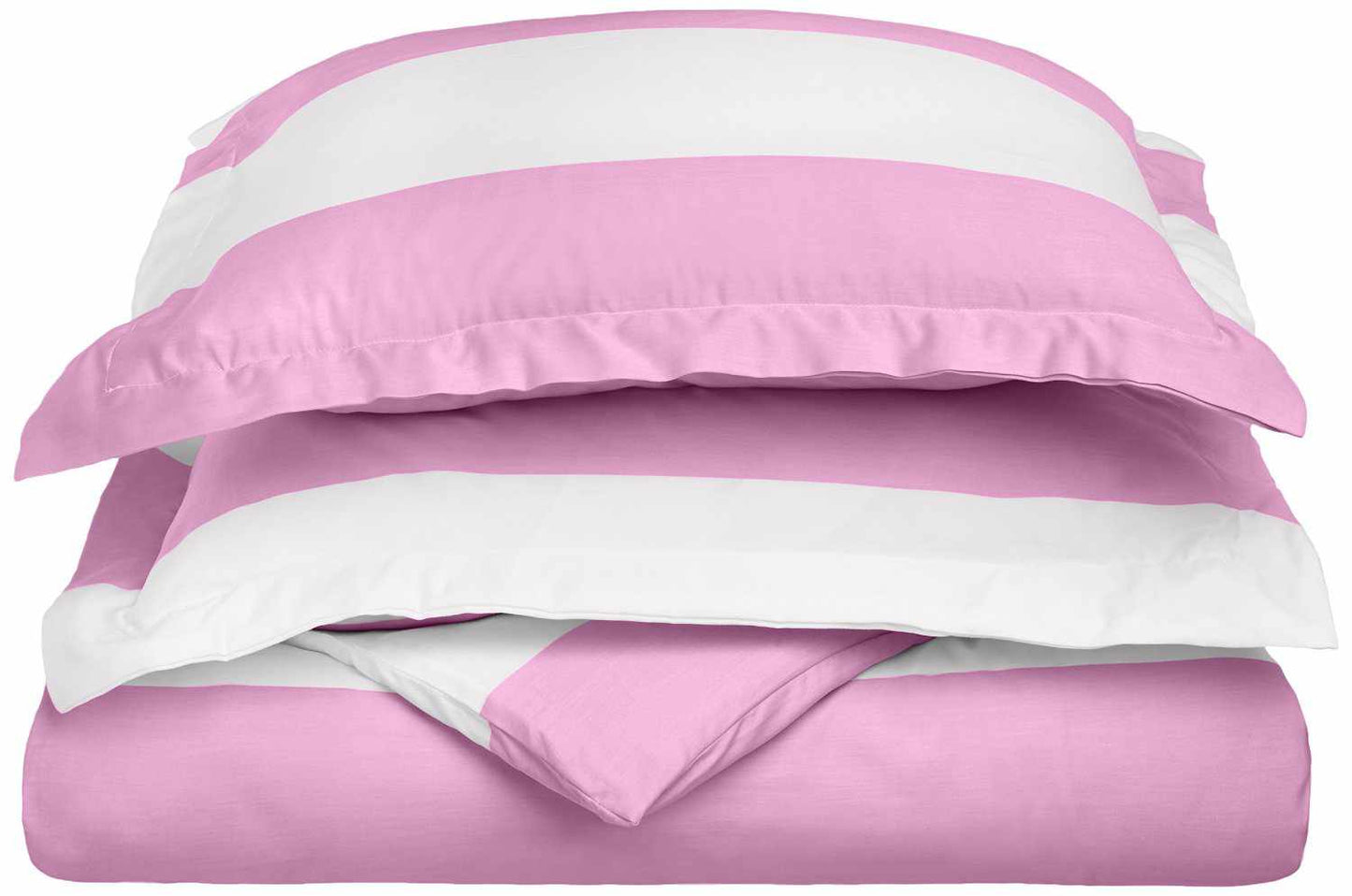 Superior Cotton and Polyester Blend Cabana Stripe Kids' Duvet Cover Set - Lavender