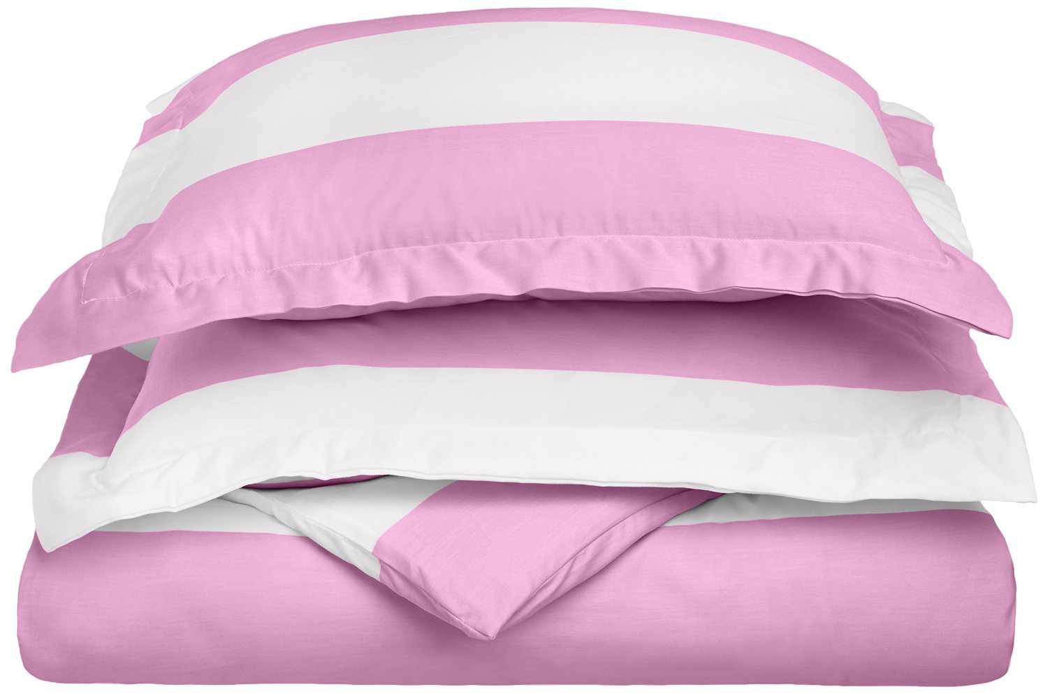 Superior Cotton and Polyester Blend Cabana Stripe Kids' Duvet Cover Set - Lavender