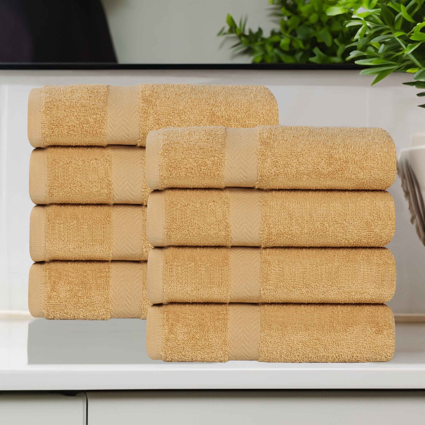 Eco-Friendly Cotton 8 Piece Hand Towel Set