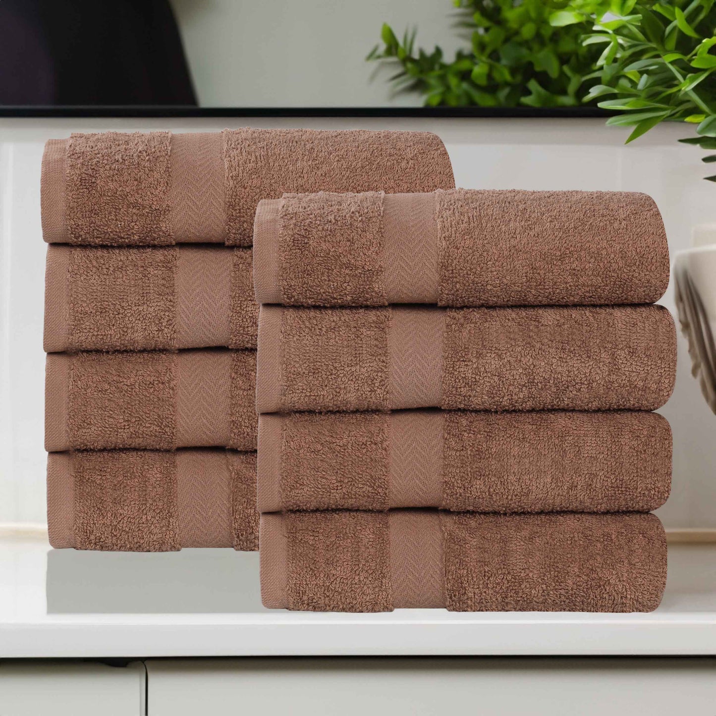 Eco-Friendly Cotton 8 Piece Hand Towel Set